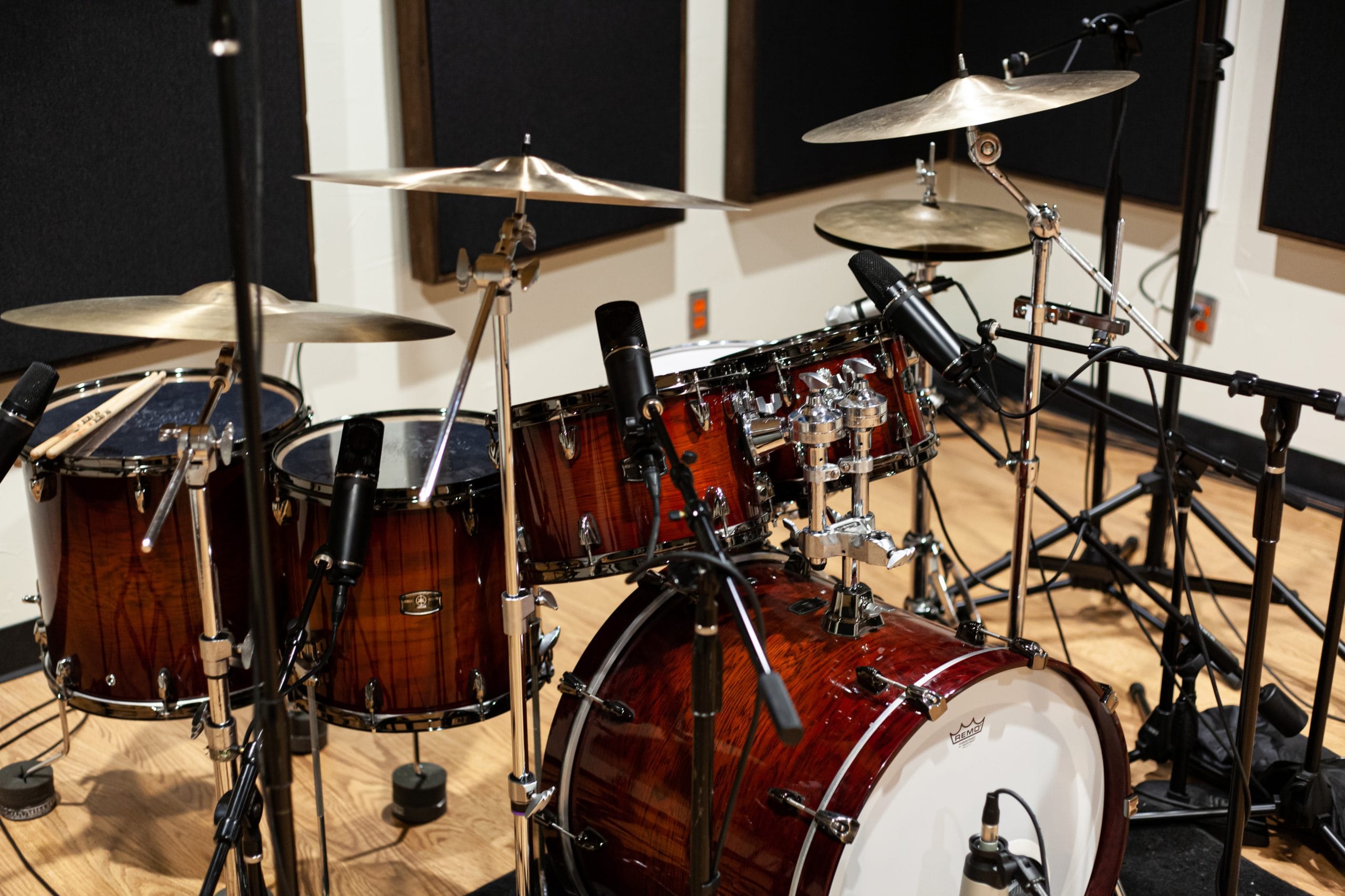 Drum kit in the studio